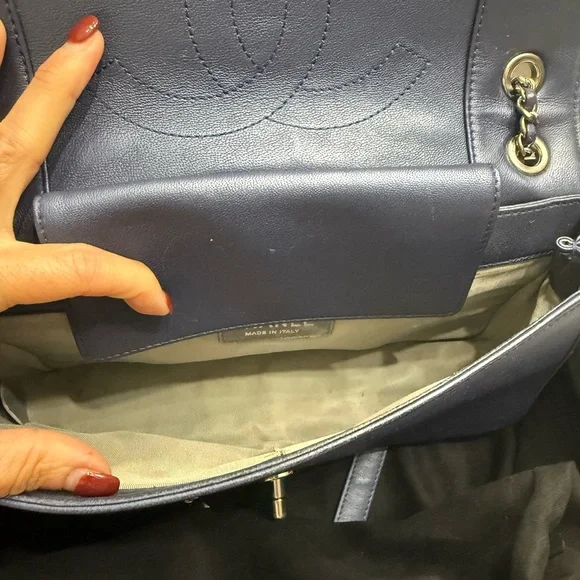 CHANEL Metallic Blue Mademoiselle Flap Bag - Picture 8 of 15